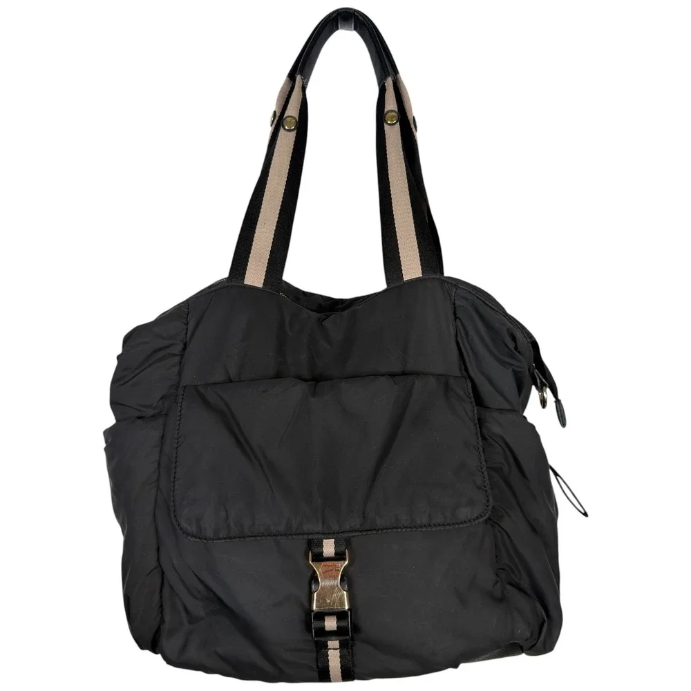 Tommy Bahama Black Puffer Tote Bag Polyester Travel Shoulder Bag